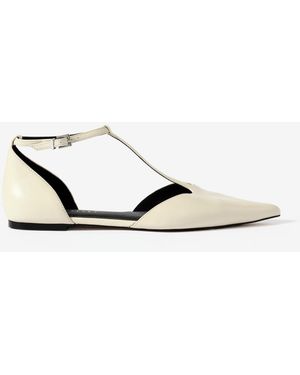 Mint Velvet Lila T-Bar Flats - White