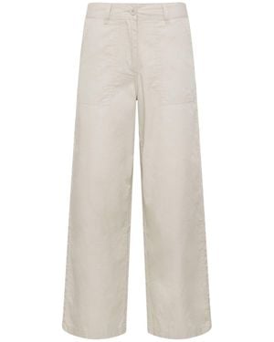 M Com Petite Poplin Wide Leg Pants - White