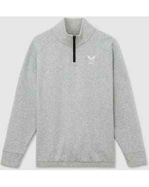 Reiss Light 1/4 Zip Sweatshirt Castore Relaxed Quarter-Zip Sweatshirt - Gray