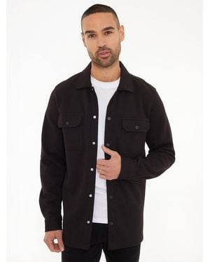 Threadbare Twill Button Up Shacket - Black
