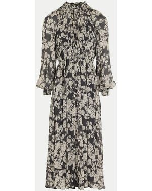 Jigsaw Camellia Floral Midi Dress - Weiß