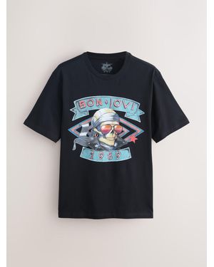 Next Relaxed Fit Band Graphic Print T-Shirt - Blue