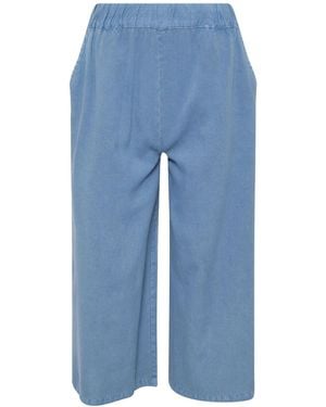 M Com Acid Wash Cullotte Pants - Blue