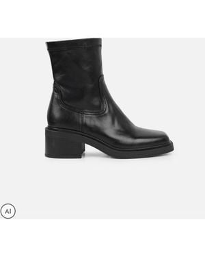 SIMMI Reef Block Heeled Sock Ankle Boots - Black
