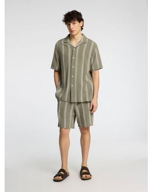 SELECTED Cuban Collar Short Sleeve Shirt - Green
