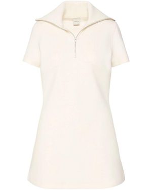 Calvin Klein Short Sleeve Zip Collar Mini Dress - White