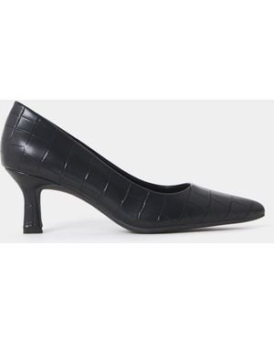 JD Williams Pointed Toe Kitten Heel Shoes - Black