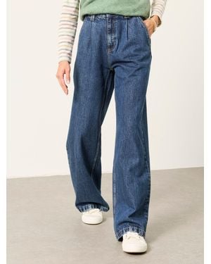 FatFace Maya Petite Pleat Jeans - Blue