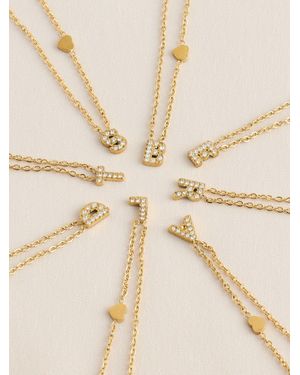 Next Stainless Steel Waterproof Initial Necklace - Natural