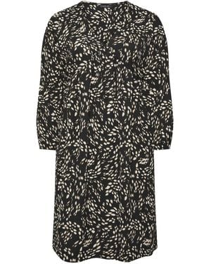 Evans Balloon Sleeve Dress - Black