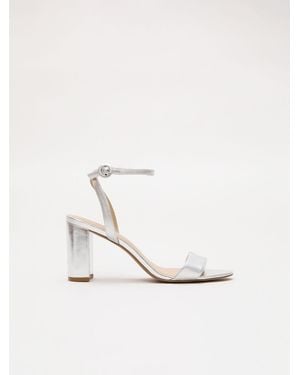 Phase Eight Strappy Leather Block Heels - White