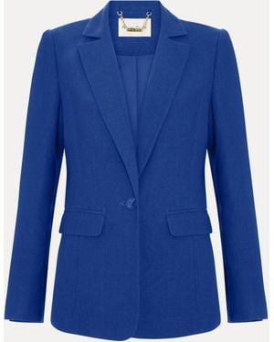 Phase Eight Floette Linen Blazer - Blue