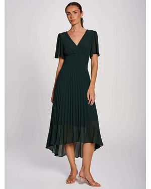 Jolie Moi Chiffon Pleated Maxi Dress - Green