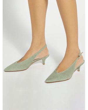Dune Leather Crediblity Suede Slingbacks - Green