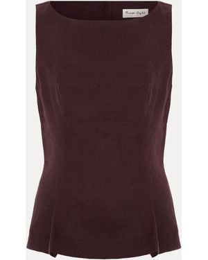 Phase Eight Isabelle Linen Top - Purple