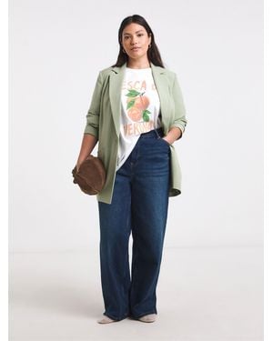 Simply Be Simply Be Opp Single Breasted Blazer - Blue