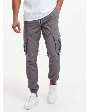 Threadbare Regular Fit Cuffed Cargo Pants - Gray