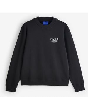 HUGO Nespon Regular Fit Logo Sweat Top - Black