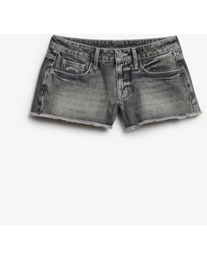 Superdry Low Rise Denim Hot Shorts - Gray