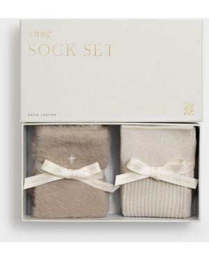 Katie Loxton Gift Boxed Duo Socks - Natural