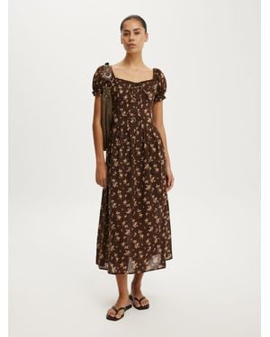 Cotton On Milkmaid Cotton Midi Dress - Natural