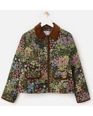 Oliver Bonas Tapestry Floral Corduroy Collar Jacket - Green