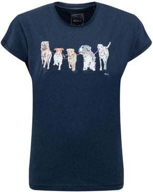 Weird Fish Take The Lead Front Print Cotton Graphic T-Shirt - Blue