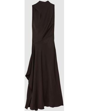 Reiss Satin Cape-Detail Maxi Dress - Multicolor