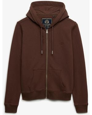 Superdry Signature Emb Zip Hoodie - Brown