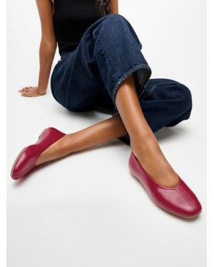 Fitflop Delicato High-Cut Soft-Leather Ballet Flats - Blue