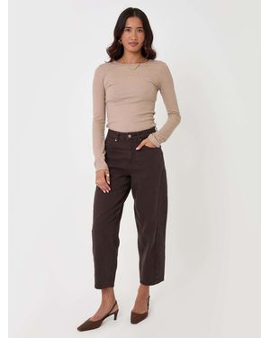 Threadbare Barrel Leg Jeans - Natural
