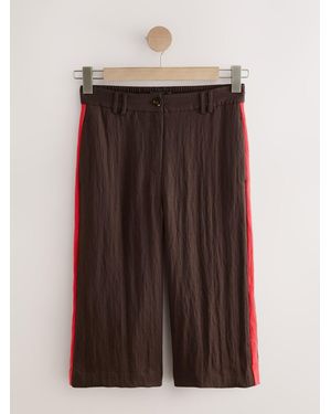 Next Smart Knee Shorts With Side Stripes - Brown