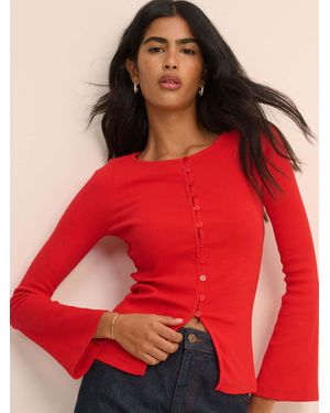 Nobody's Child Nobodys Child Slash Neck Cardigan - Red