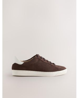 Next Forever Comfort Leather Lace-Up Sneakers - Brown