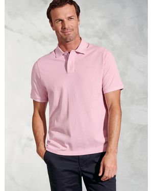 Brook Taverner Cotton Pique 100% Cotton Polo Shirt - Pink