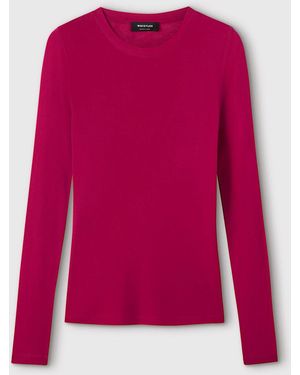 Whistles Wool Mix Jersey Crew Neck Blouse - Pink