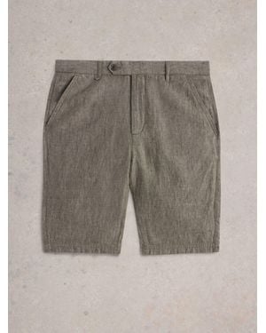 White Stuff 100% Linen Chino Shorts - Grau