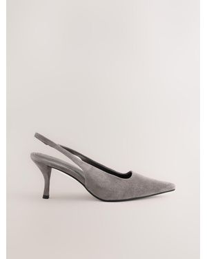 Next Forever Comfort Chisel Toe Slingback Heels - Natural