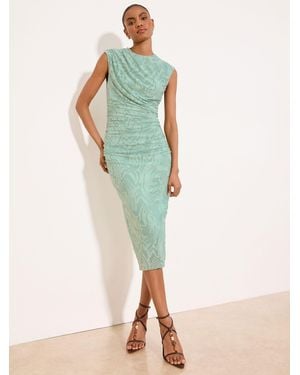 Lipsy Mint Textured Burnout Midi Dress - Multicolor
