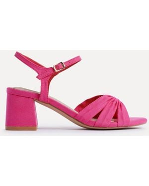 Linzi Broadway Ruched Front Strap Heeled Sandals - Pink