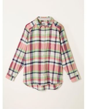 FatFace Fatface Bessie Long Sleeve Check Shirt - Green