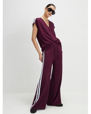 River Island River Island High Waisted Tape Premium Wide Leg Sweatpants - Purple