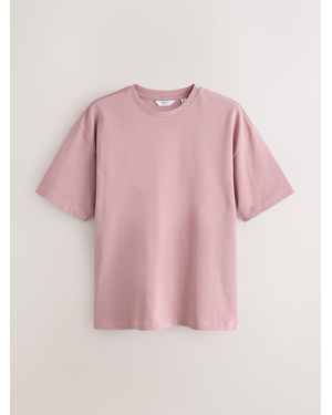 Next Deep Relaxed Fit Heavyweight T-Shirt - Pink