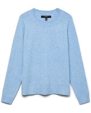 Vero Moda Round Neck Soft Touch Cosy Knitted Jumper - Blue