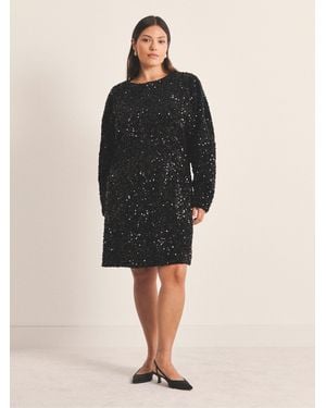 Simply Be Tinsel Sequin Dress - Black
