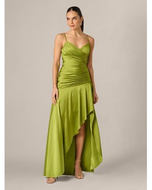 Adrianna Papell Stretch Satin Hi-Low Dress - Green