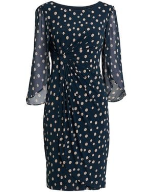 Gina Bacconi Jenni Spot Jersey Knee Length Dress - Blue