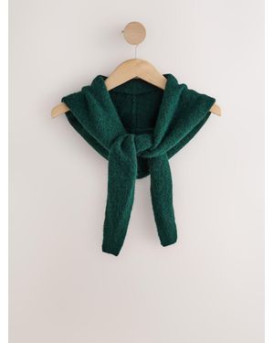 Next Dark Knitted Hood Scarf - Green