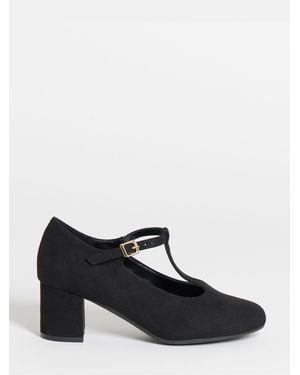 JD Williams T Bar Block Heel Shoes - White