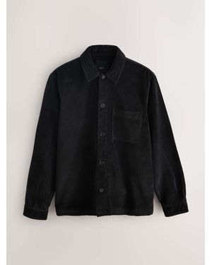 Next Single Pocket Corduroy Shacket Overshirt - Blue